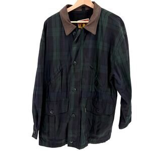 Vintage 90s Kakadu Traders Green Blue Tartan Cotton Oilskin Outback Jacket